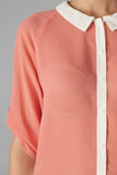 Blusa Coral con Blanco