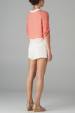 Blusa Coral con Blanco