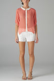 Blusa Coral con Blanco