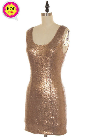 Vestido Bronce Lentejuela