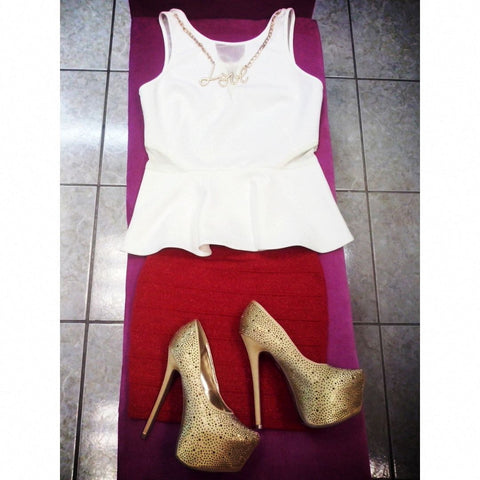 Blusa Blanca Peplum